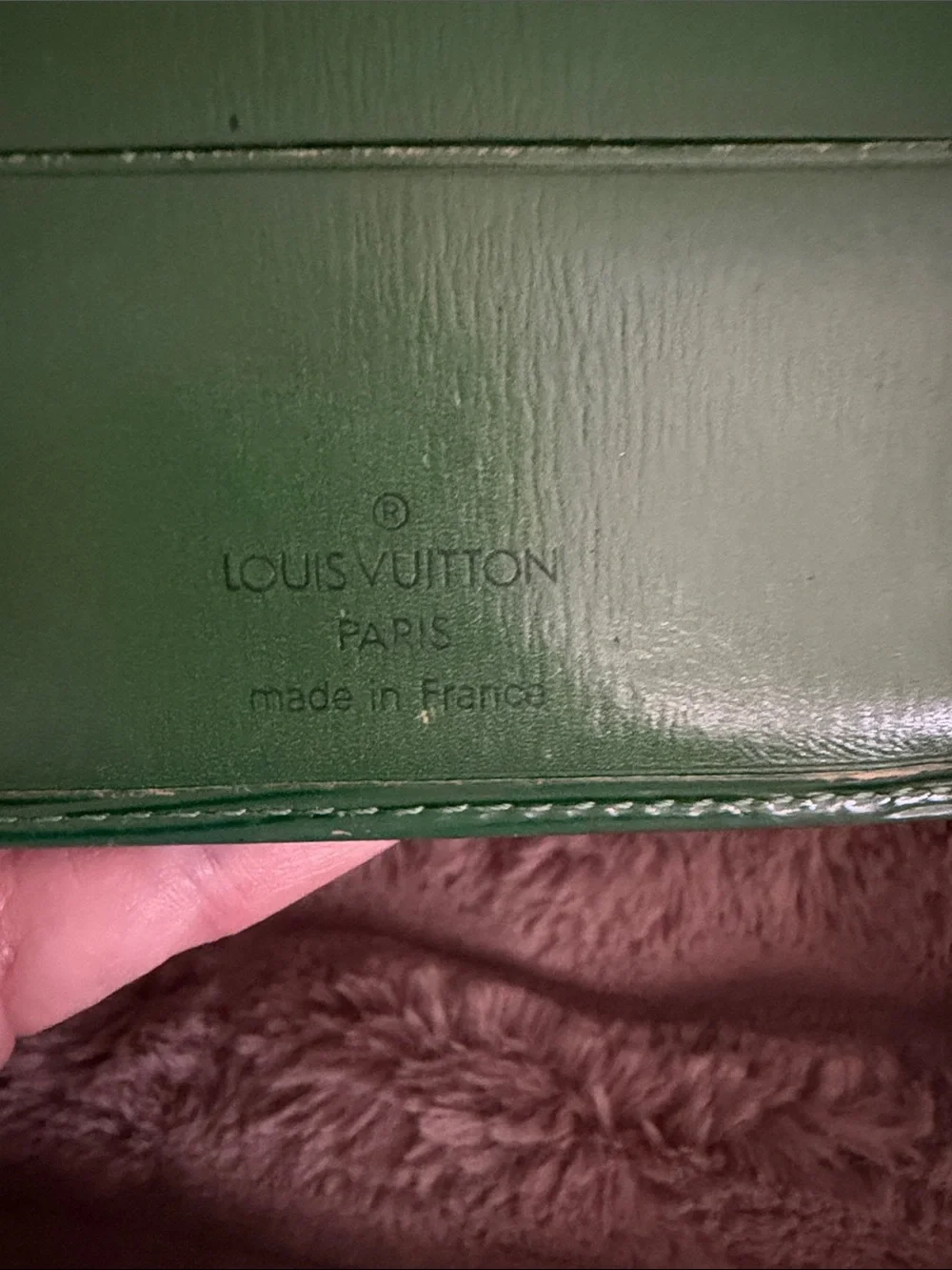 Louis Vuitton Dark Green Textured Bi-Fold Wallet